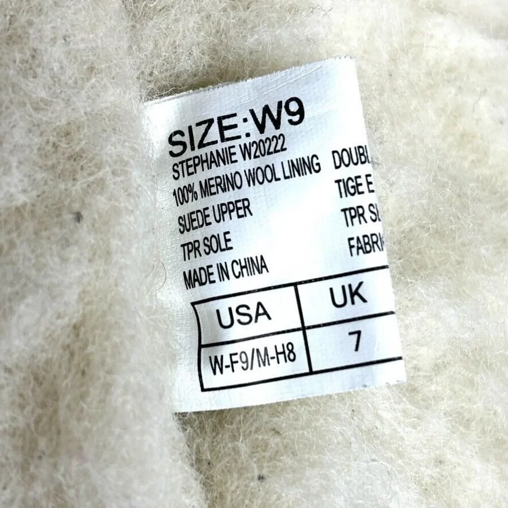 EMU Australia Stephanie Gray Suede Merino Wool Lined Winter Boots Women's Size 9